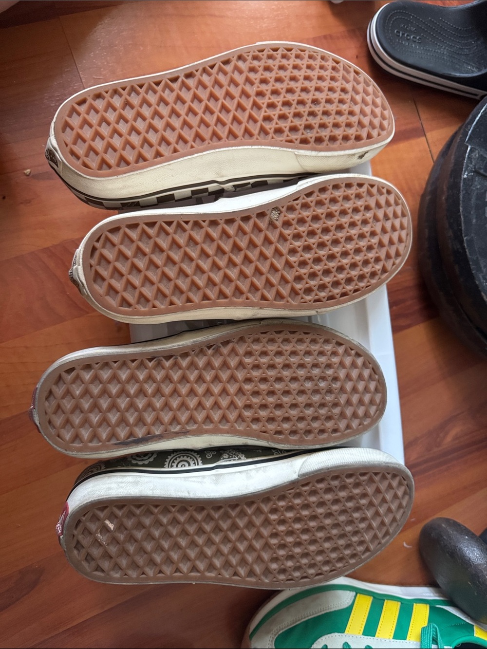 Vans Checkerboard Brown & Olive Paisley Canvas Sneakers - Picture 4 of 4